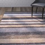 Brown Area Rug - George Oliver Jordy Striped Handmade Tufted Beige/Area Rug Polyester in Brown, Size 72.0 W x 0.91 D in | Wayfair