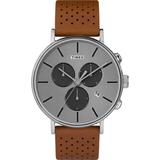 ® Fairfield Chronograph Leather Strap Watch - Metallic - Timex Watches