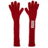 Mohair Long Logo Gloves - Red - Raf Simons Gloves