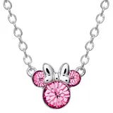 "Disney's Minnie Mouse Crystal Birthstone Necklace, Women's, Size: 16"", Pink"