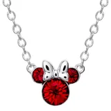 "Disney's Minnie Mouse Crystal Birthstone Necklace, Women's, Size: 16"", Red"