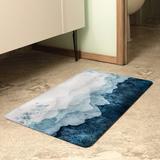 Loon Peak® Kitchen Mat Non Slip Pvc Leather Painting Foggy Mountain Nation Park Clouds Forest Blue Cushioned Kitchen Rug Runner Anti Fatigue Waterproof Sau