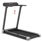 Costway Folding Electric Compact Walking Treadmill with APP Control Speaker-Silver