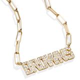 "Women's BaubleBar Cleveland Browns Paperclip Chain Necklace"