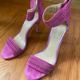 Jessica Simpson Shoes | Jessica Simpson Suede-Like Magenta Strappy Heel | Color: Pink/Red | Size: 7.5