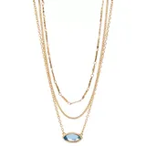 LC Lauren Conrad Blue Simulated Crystal Layered Necklace, Women's