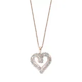 Effy® Sterling Silver 1/2 Ct. T.w. Diamond Miracle Set Heart Pendant, 16 In