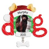 Custom Personalization Solutions Dog Picture Frame Personalized Christmas Tree Ornament, .1 LB, Red