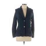 Liz Claiborne Blazer Jacket: Blue Solid Jackets & Outerwear - Size Medium