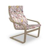 East Urban Home Spring Watercolor Effect Sakura Flowers & Cherries w/ Little Birds Indoor/Outdoor Seat/Back Cushion Polyester | Wayfair