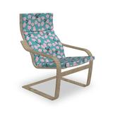 East Urban Home Japanese Sakura Repeating Cherry Blossom on Branches Indoor/Outdoor Seat/Back Cushion Polyester in Blue/Green/Pink Wayfair