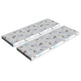 East Urban Home Ambesonne Moose Bench Cushion Set Of 2, Winter Forest Retro Style Illustration w/ Reindeer & Trees Snowy Xmas Nature in Blue Wayfair