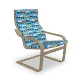 East Urban Home Puppy in Cars Traffic Jam Surfboard Beach Road Indoor/Outdoor Seat/Back Cushion Polyester in Blue/Green | Wayfair