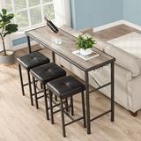 Trent Austin Design® Malcom 3 - Person Counter Height Dining Set Wood/Metal/Upholstered Chairs in Gray | Wayfair 30F830BC425F4166B5A2DF69B6DCD0E6