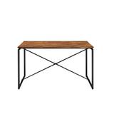 17 Stories Industrial Style Dining Table w/ Waterproof Coat,Practical & Fashionable,Easy To Clean (Oak & Black) Wood in Black/Brown | Wayfair