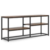 17 Stories Jadison 70.9 Inch Extra Long Sofa Table w/ Storage Shelves Wood in Black/Brown, Size 36.22 H x 70.86 W x 11.81 D in | Wayfair