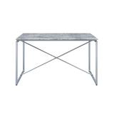 Latitude Run® Industrial Style Dining Table w/ Waterproof Coat,Practical & Fashionable,Easy To Clean (Faux Concrete & Silver) Wood in Brown/Gray