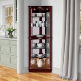 Charlton Home® Olivian Lighted Corner Curio Cabinet Wood in Brown, Size 72.0 H x 26.0 W x 13.0 D in | Wayfair 28CD0FE500A943C7BFD47241BA5551D9