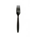 Empress E179001 (41751) Heavy Weight Polypropylene Disposable Forks - Black - Unwrapped
