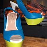 Jessica Simpson Shoes | Jessica Simpson Aquadisiac Slingback Aqualime Green Heels Womens Size 8 | Color: Blue/Green | Size: 8