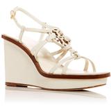 Miller Knotted Wedge Sandals - White - Tory Burch Heels