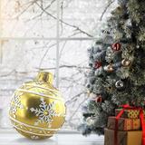 Christmas Time Oversized Resin Christmas Bulb Ornament w/ Snowflake Pattern Resin in Yellow, Size 18.0 H x 15.5 W x 15.5 D in | Wayfair