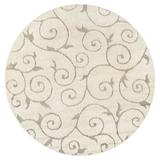 Brown/Gray/White Area Rug - Charlton Home® Pipers Floral Cream/Beige Shag Area Rug Polypropylene in Brown/Gray/White | Wayfair