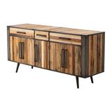 Foundry Select Tyle 71" Modern Rustic Natural Buffet Server Wood in Brown, Size 33.46 H x 70.87 W x 19.69 D in | Wayfair