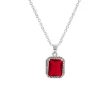 Belk Lab Created Siam Crystal Halo Pendant Necklace
