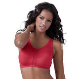 Plus Size Women's Cotton Back-Close Wireless Bra by Comfort Choice in Classic Red (Size 38 DD)
