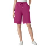 Plus Size Women's Sport Knit Short by Woman Within in Raspberry (Size S)