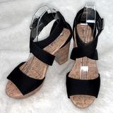 American Eagle Outfitters Shoes | Nwob American Eagle Black Cork Platform Sandals Size 8 | Color: Black/Tan | Size: 8