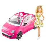Barbie Fiat 500 Doll and Vehicle, Multicolor