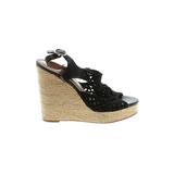 Lucky Brand Wedges: Black Solid Shoes - Size 8 1/2