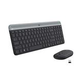 Logitech MK470 Slim Wireless Keyboard and Mouse Combo - Low Profile Compact Layout, Ultra Quiet Operation, 2.4 GHz USB Receiver with Plug and Play Connectivity, Long Battery Life - Graphite