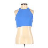 Betsey Johnson Sports Bra: Blue Solid Activewear - Size Small
