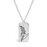 Sterling Forever Birth Flower Necklace-[May/lily Of The Valley], Silver