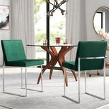 Mercer41 Oliviamae Side Chair Upholstered/Velvet in Green/Gray, Size 33.5 H x 18.5 W x 21.5 D in | Wayfair F97FD8742BDB4DB5AC54E41EDA442577