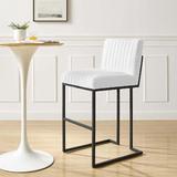 Latitude Run® Ellenville 30" Stool Upholstered/Metal in Black/White, Size 41.5 H x 19.0 W x 23.5 D in | Wayfair C0E261F3423D40F59A83F0E032071318