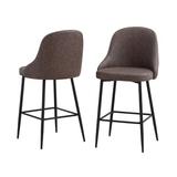 Wade Logan® Aldwych 26" Counter Stool Leather in Brown, Size 21.0 W x 19.0 D in | Wayfair D8E4FF17B87B4F75A66AD227A24ABDE0