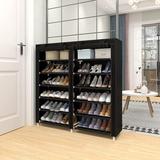 Rebrilliant Portable 36 Pair Shoe Storage Cabinet Metal in Black, Size 43.3 H x 47.0 W x 11.8 D in | Wayfair 7D8A9839558D4141AB9A7443BF308A90