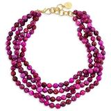 22k Gold-plated & Agate Multi-strand Necklace - Purple - Nest Necklaces