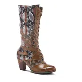 L'Artiste by Spring Step Malagie-Velvet Women's Mid-Calf Boots, Size: 38, Dark Beige