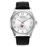 "Men's Silver Fresno State Bulldogs Leather Watch"