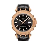 Tissot Men's T Race Swim Gts Stainless Steel Rose Gold Tone Auto Watch, Black