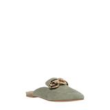 Steve Madden Finn Chain Pointed Toe Mule, Size 8 in Khaki Green Suede at Nordstrom