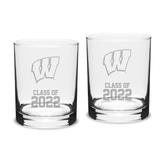 Wisconsin Badgers Class of 2022 14oz. 2-Piece Classic Double Old Fashioned Glass Set