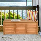 Gymax 47 Gallon Acacia Solid Wood Deck Box in Wood/Solid Wood in Brown, Size 17.5 H x 47.5 W x 17.5 D in | Wayfair GYM06920