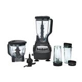 Ninja BL770 Mega Kitchen System, 1500W, 4 Functions for Smoothies, Processing, Dough, Drinks & More, with 72-oz. Blender Pitcher, 64-oz. Processor Bowl, (2) 16-oz. To-Go Cups & (2) Lids, Black