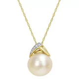 "Stella Grace 14k Gold South Sea Cultured Pearl & Diamond Accent Drop Necklace, Women's, Size: 17"", White"